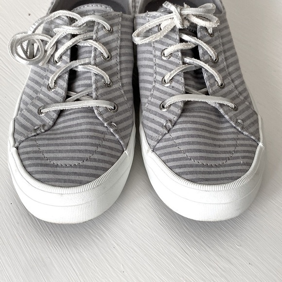NEW SPERRY Crest Vibe Gray Metallic Stripe Memory Foam Top-Sider Shoes in Box - Picture 10 of 17